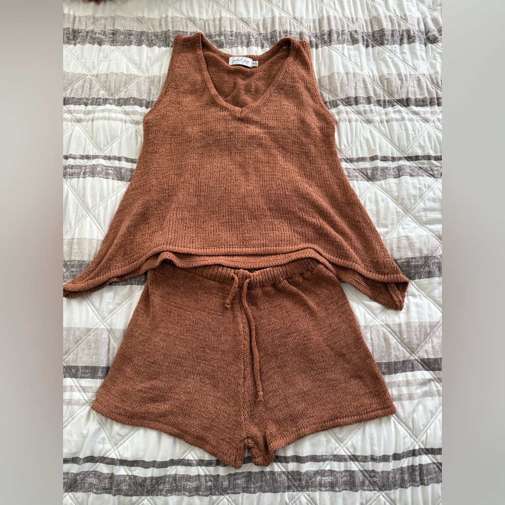 Petal & Pup Rust Knit  set